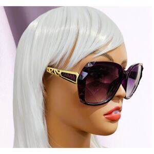 Sunglasses Women Purple and Gold Luxury Gradient Shades
